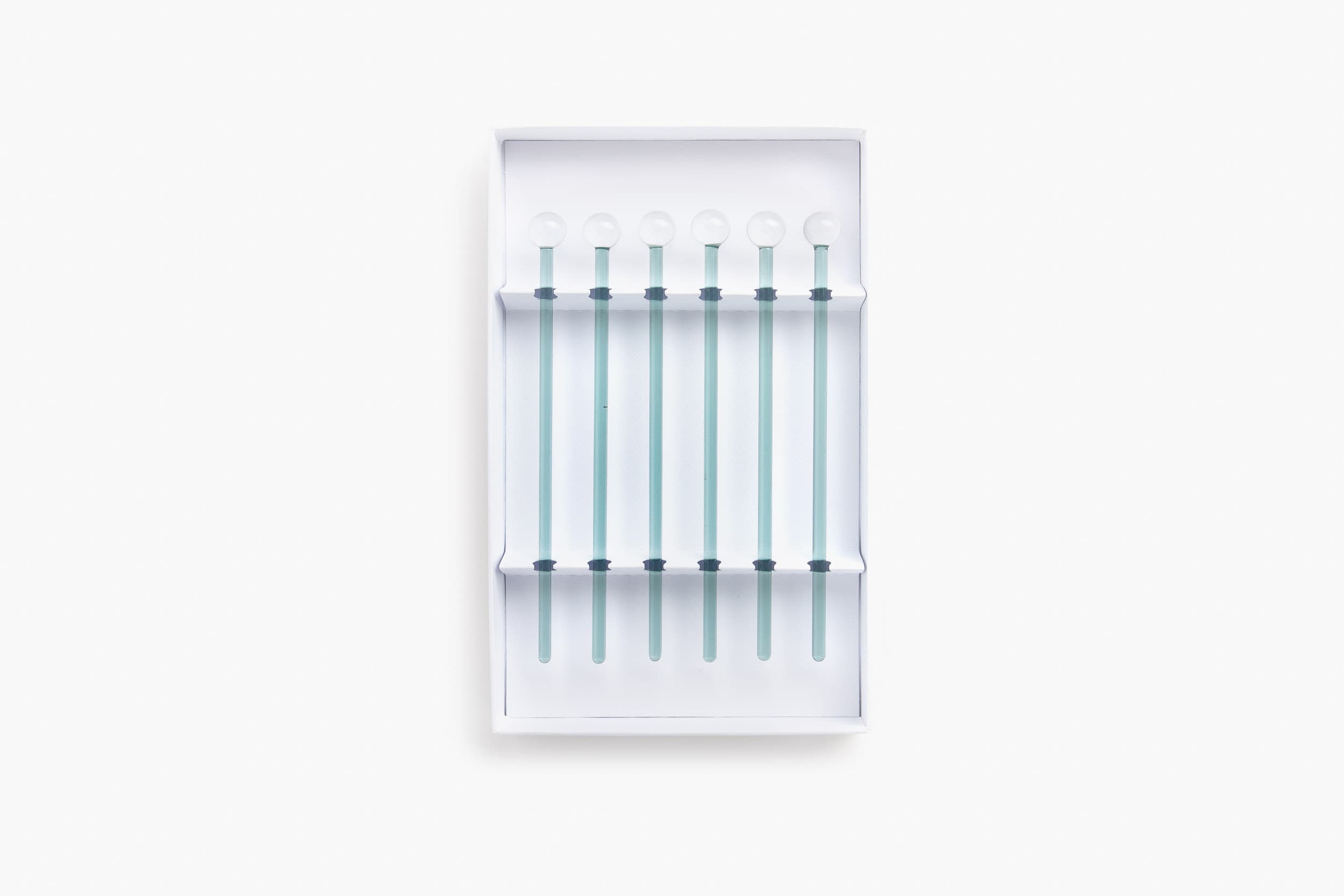 YALI FINE COCKTAIL STIRRERS SET OF SIX GREY GREEN