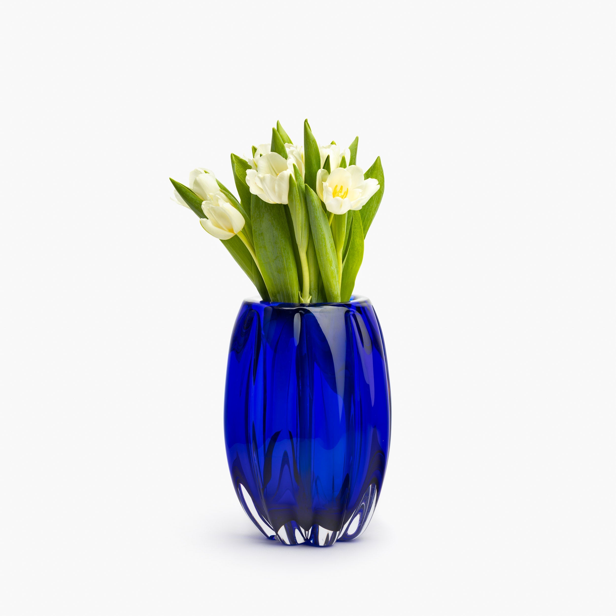 YALI FIORI UOVO VASE COBALT BLUE