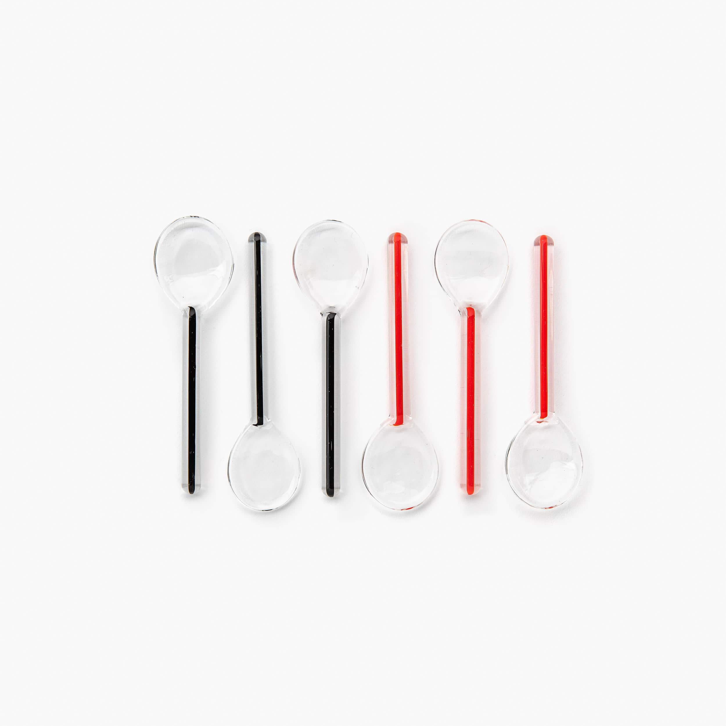 YALI FILIGRANA CAVIAR SPOONS RED BLACK SET OF SIX