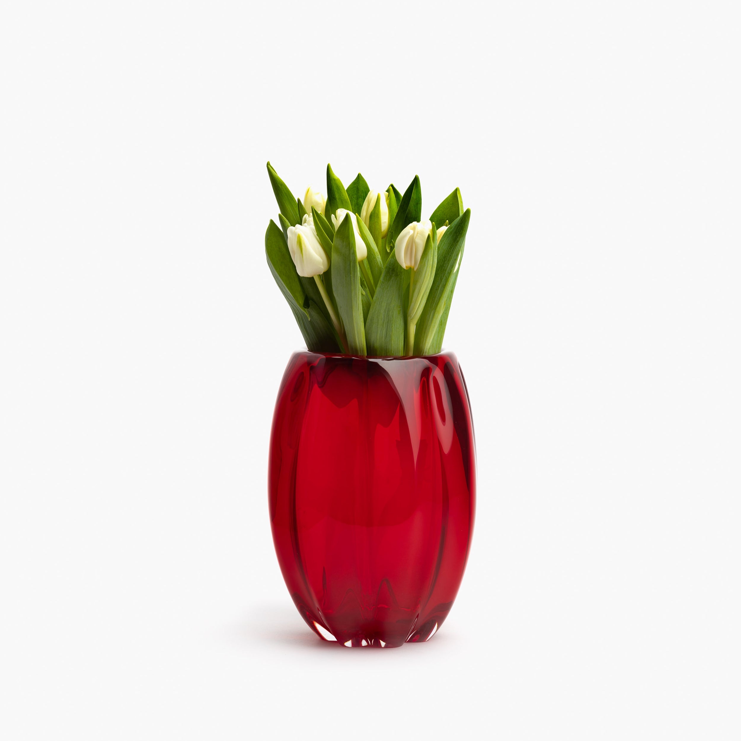 YALI FIORI UOVO VASE RED