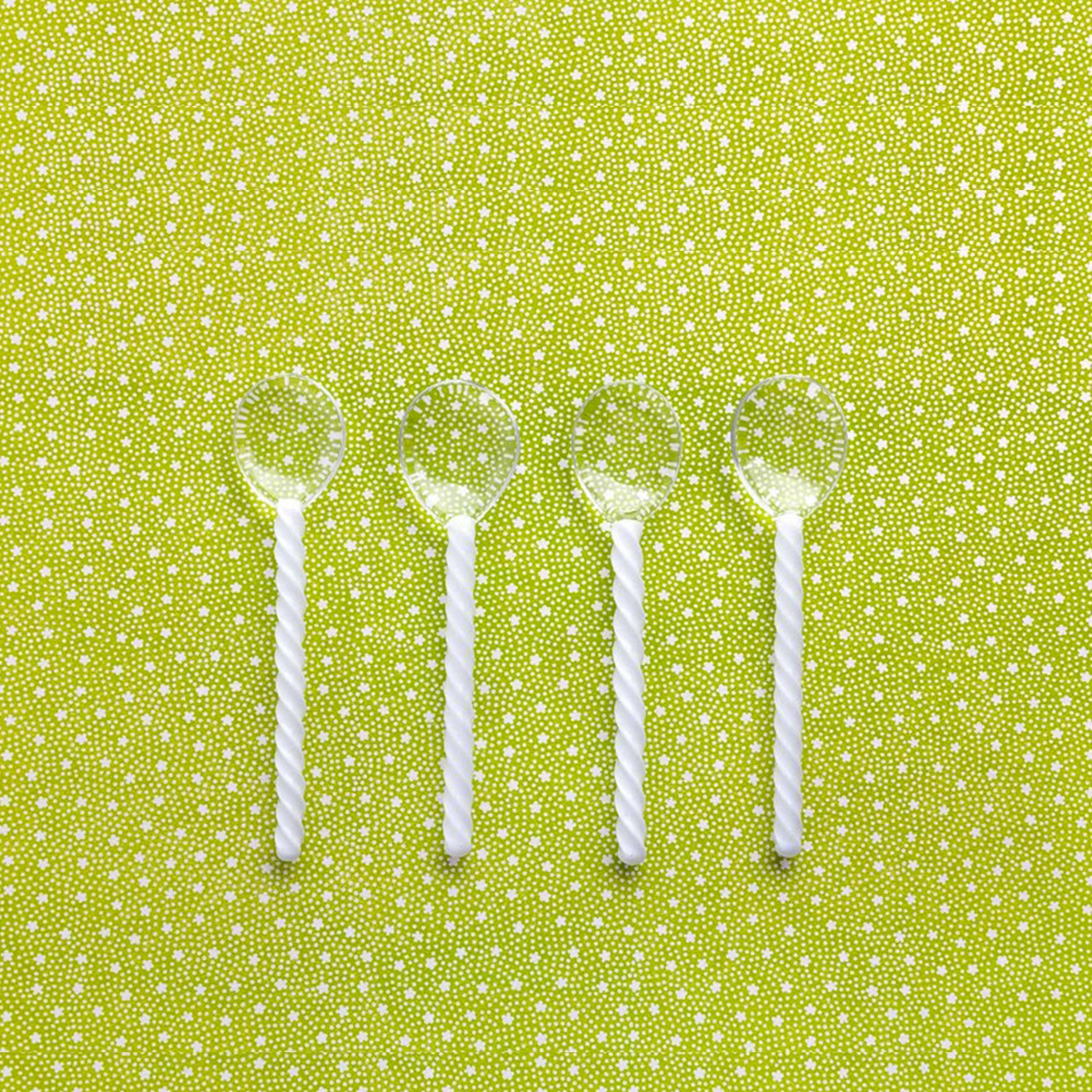 YALI TWIST GELATO SPOONS SET OF SIX WHITE