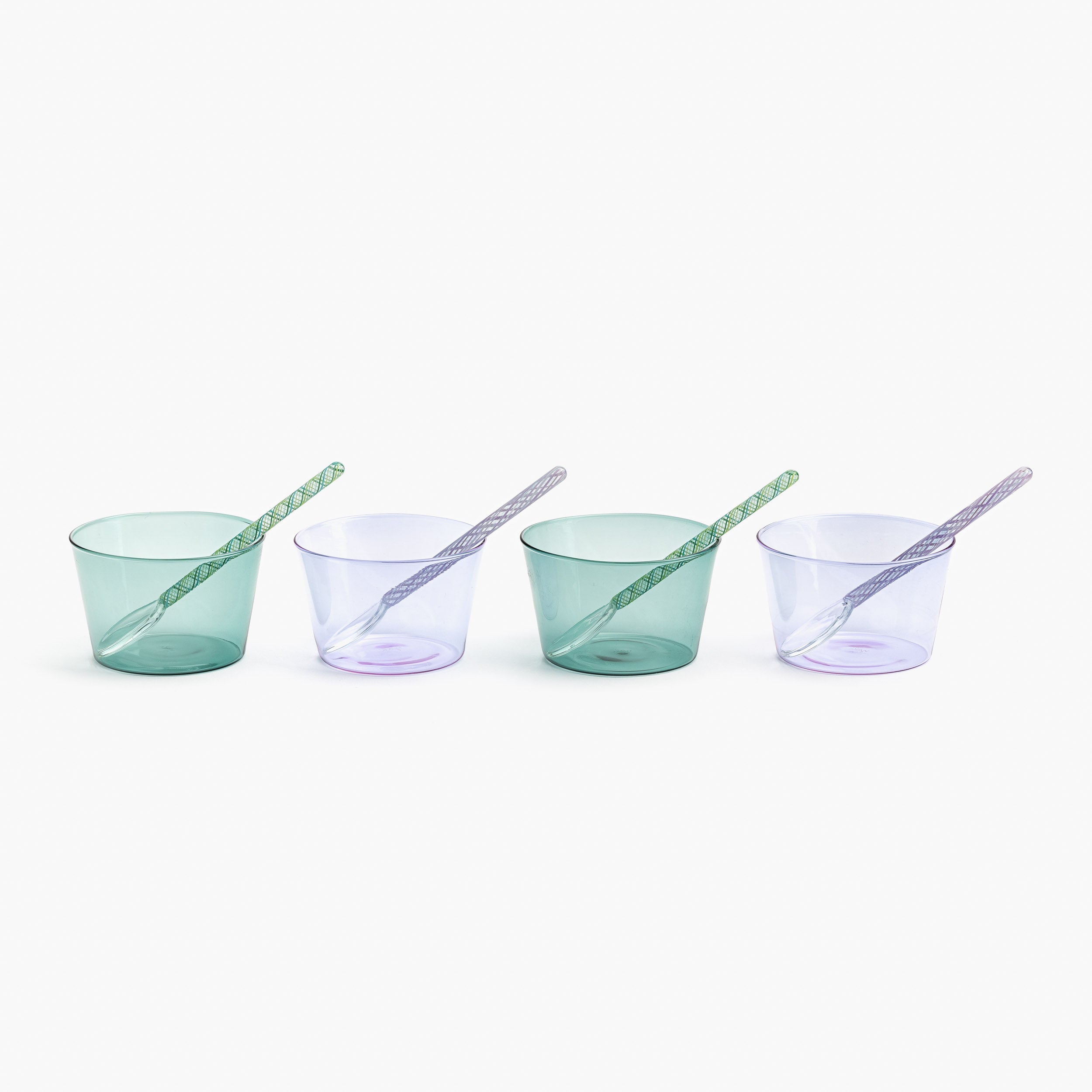 YALI ZAFIRICO GELATO SPOON SET OF SIX MAUVE